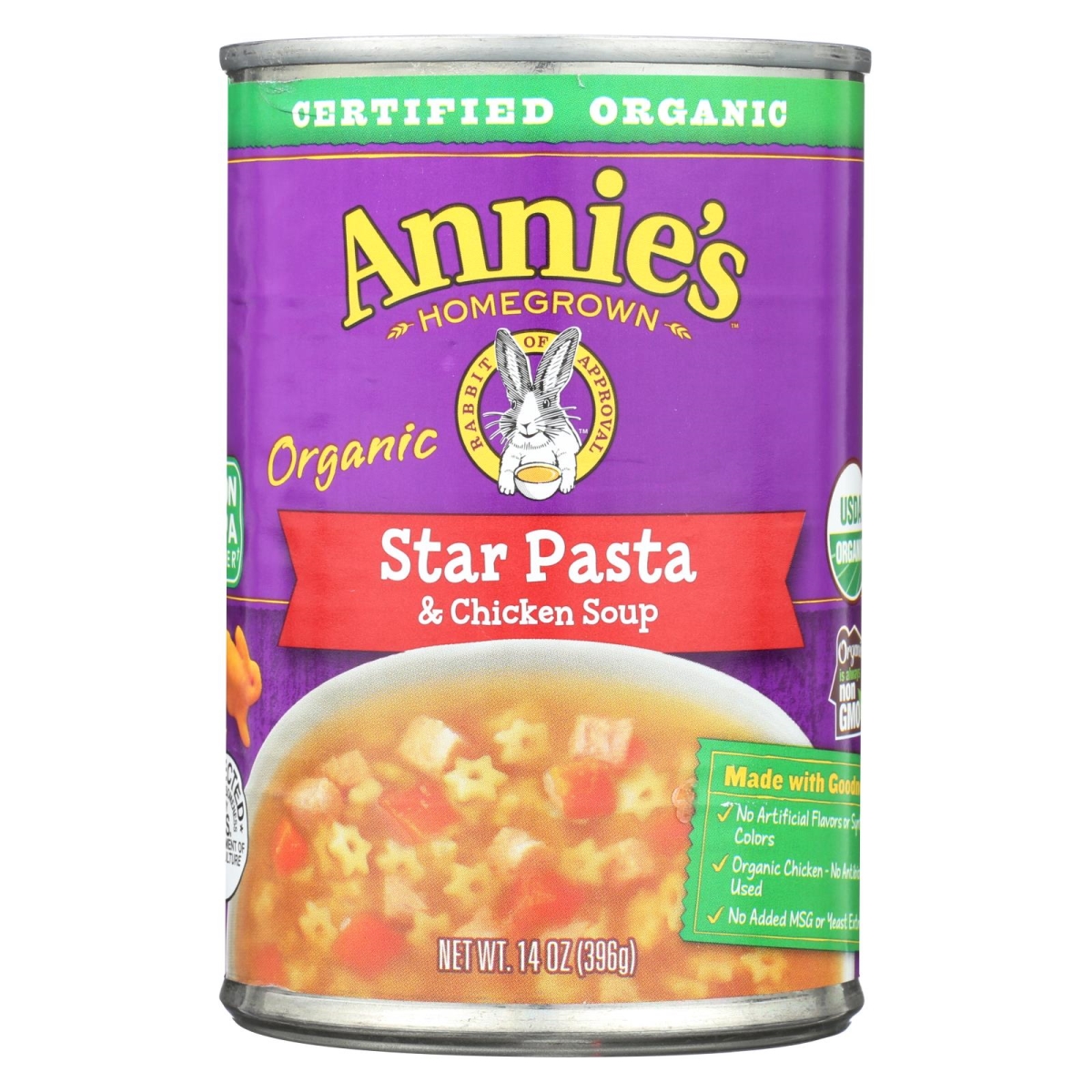 Picture of Annies Homegrown 2304723 14 oz Star Pasta &amp; Chicken Soup 