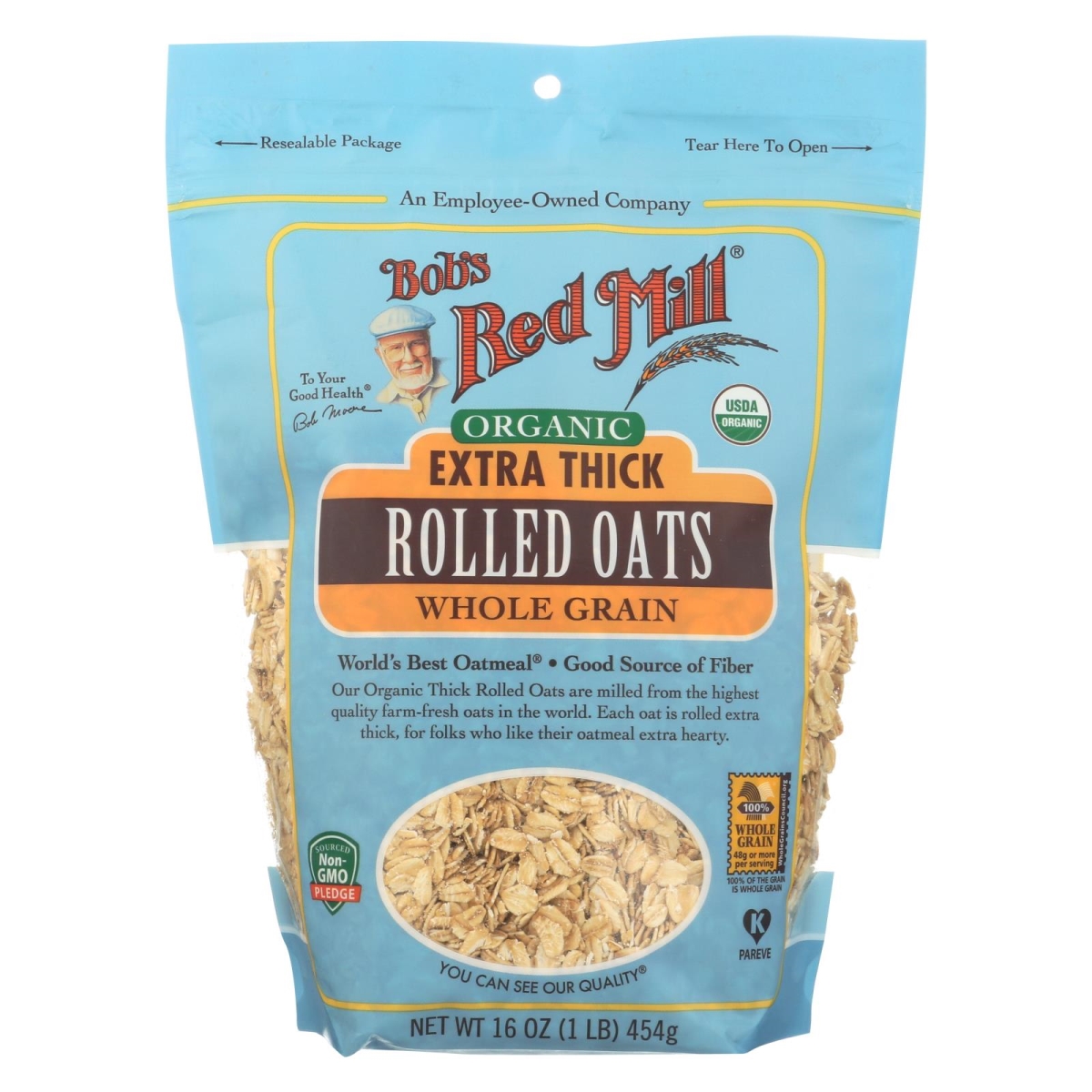 Picture of Bobs Red Mill 2276160 16 oz Organic Extra Thick Rolled Whole Grain Oats 