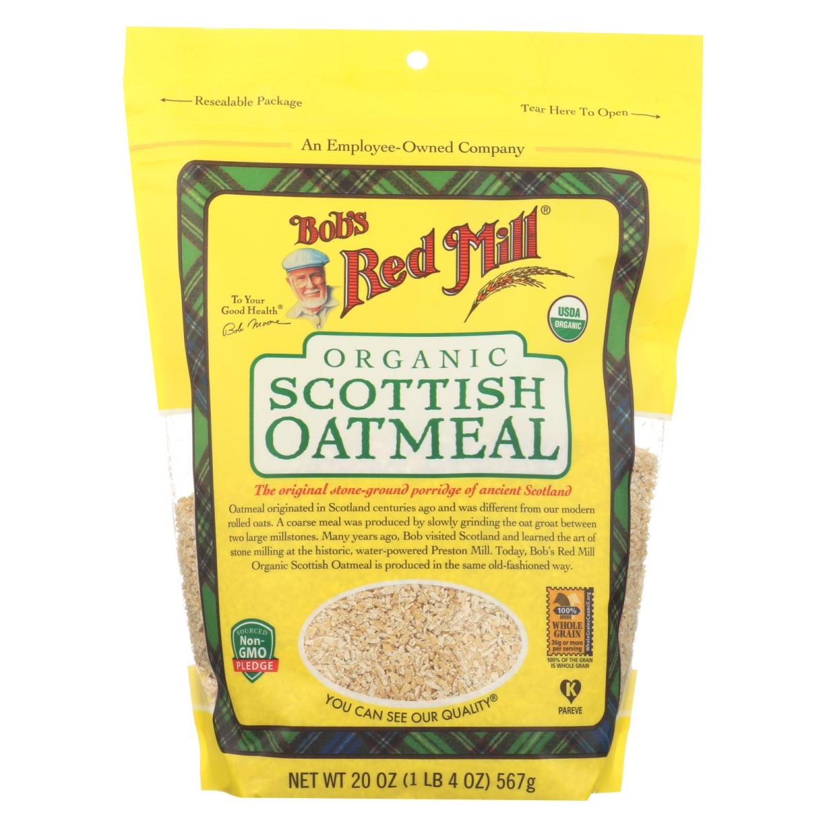 Picture of Bobs Red Mill 2276194 20 oz Organic Scottish Oatmeal 