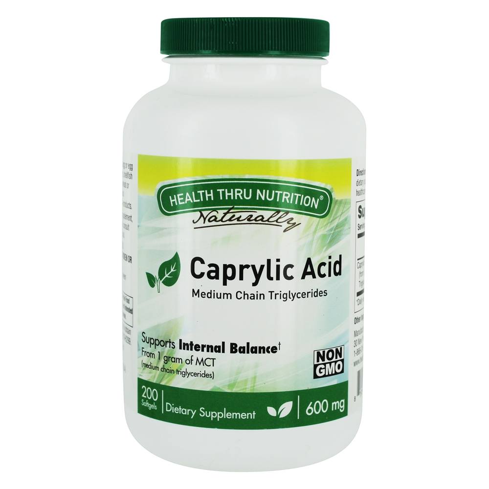 Picture of Health Thru Nutrition 2362689 600 mg Caprylic Acid Softgels - 200 Count