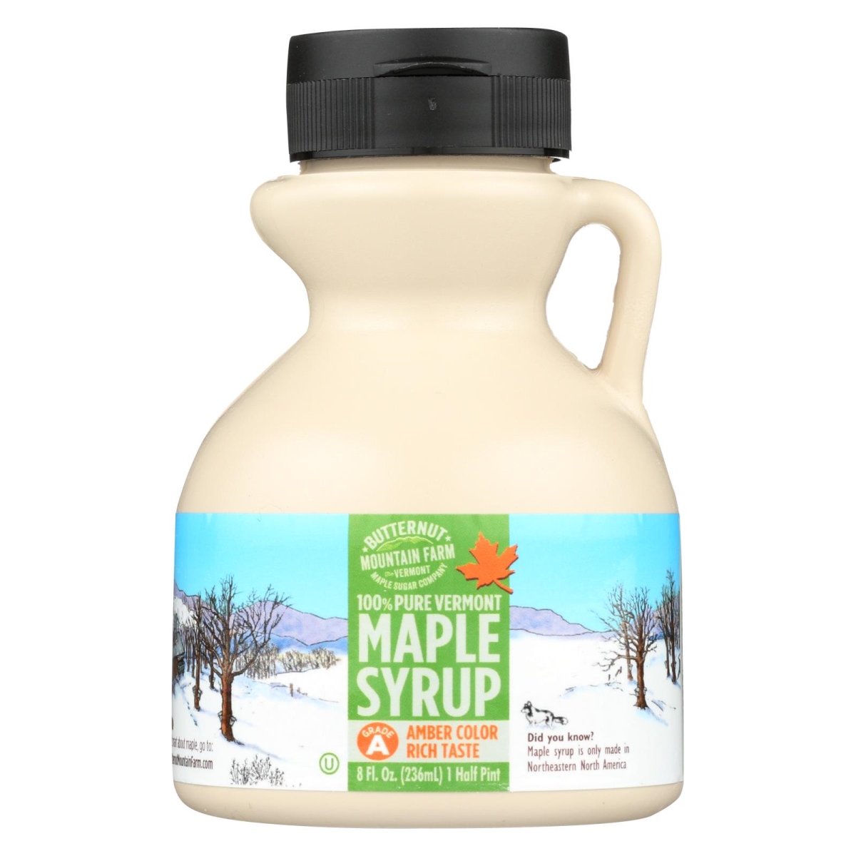 Picture of Butternut Mountain Farm 2289874 8 fl oz Maple Grade A Amber Organic Syrup 