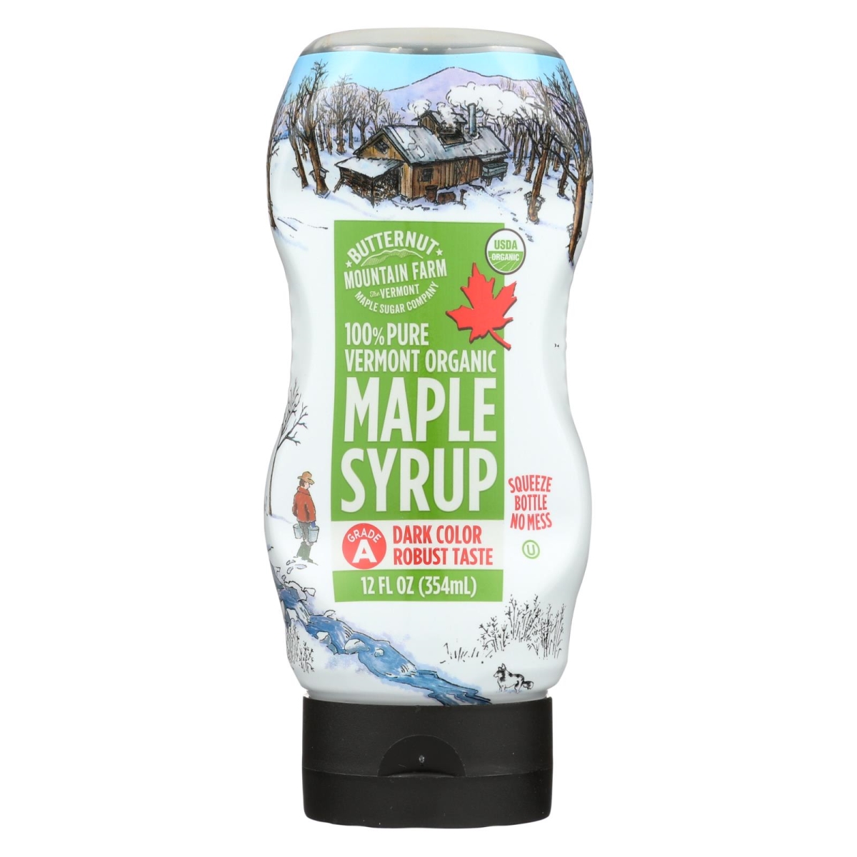 Picture of Butternut Mountain Farm 1592633 12 fl oz Organic Grade A Dark Maple Syrup 