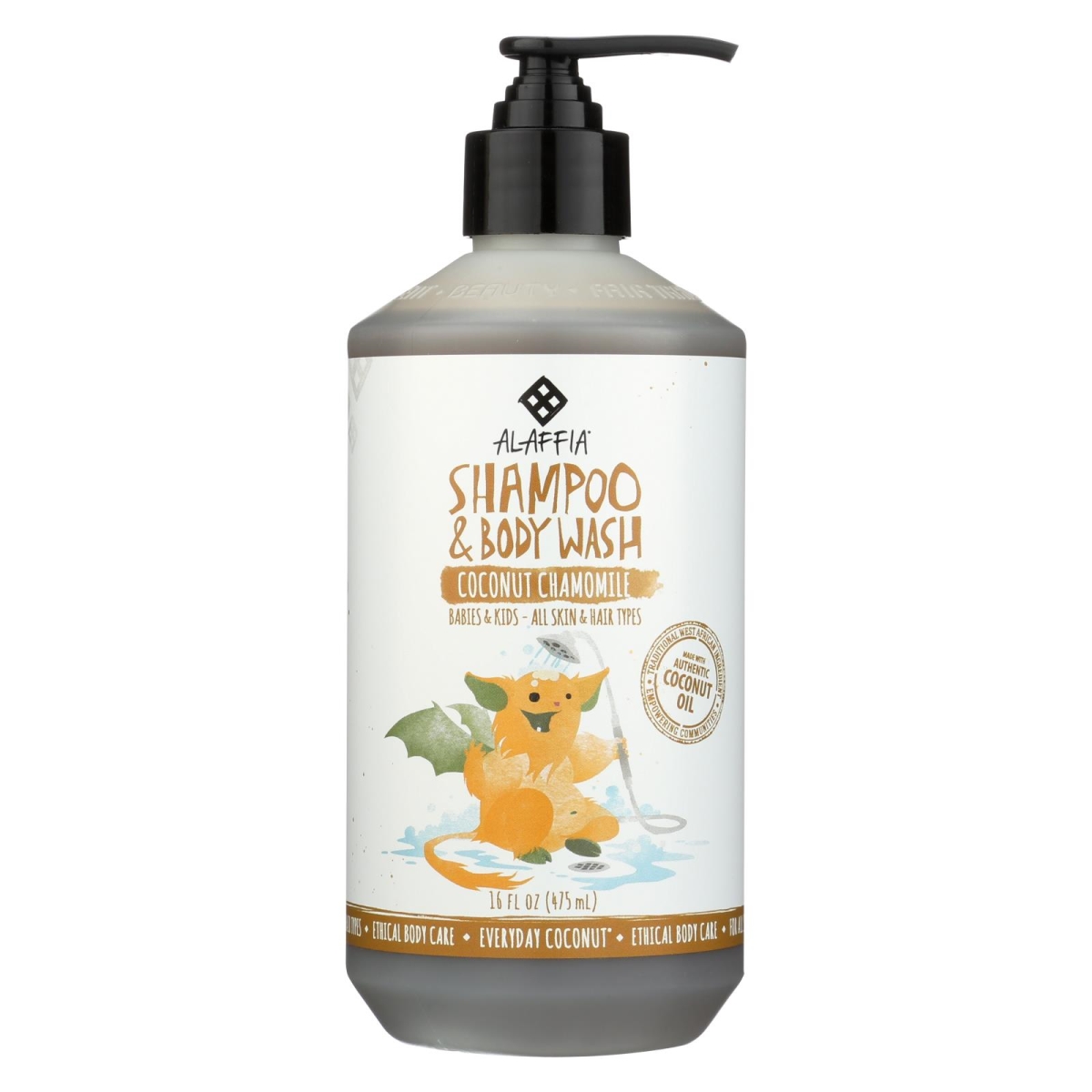 Picture of Alaffia 2090744 16 fl oz Coconut Chamomile Everyday Shampoo &amp; Body Wash