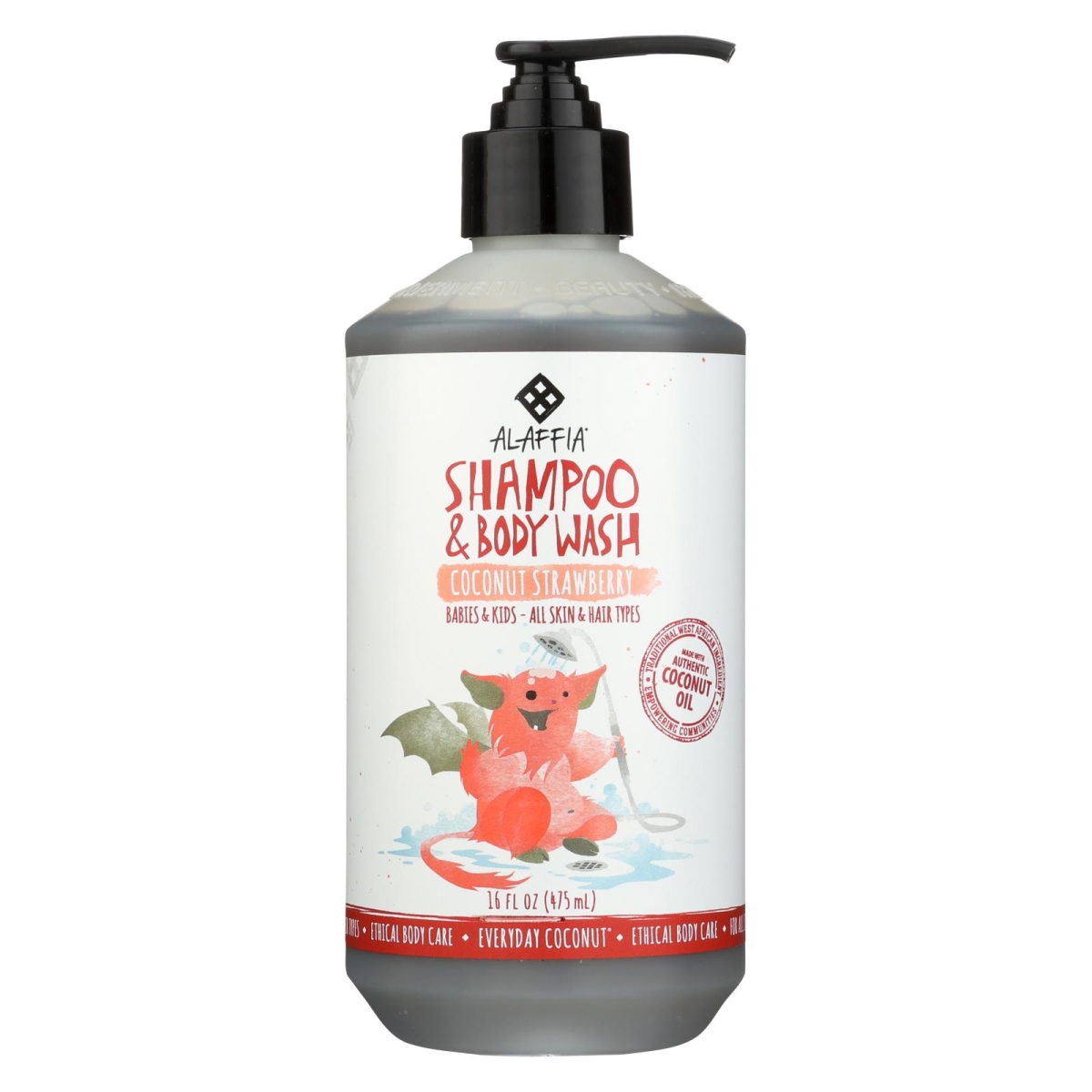 Picture of Alaffia 2090777 16 fl oz Coconut Strawberry Everyday Shampoo &amp; Body Wash