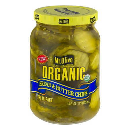 Picture of Mt Olive Pickle 2374700 16 fl oz Bread &amp; Butter Chips Organic Pickles 