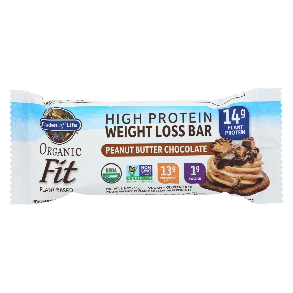 Picture of Garden of Life 2157717 1.9 oz Peanut Butter Chocolate Fit High Protein Bar