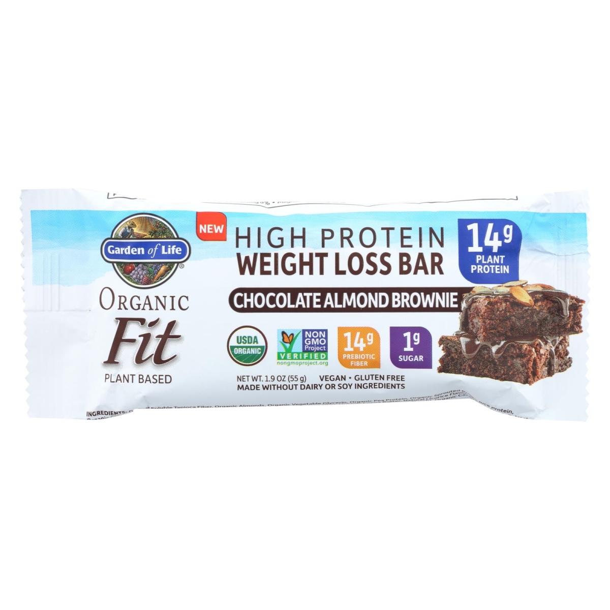 Picture of Garden of Life 2226850 1.9 oz Chocolate Almond Brownie Fit High Protein Bar