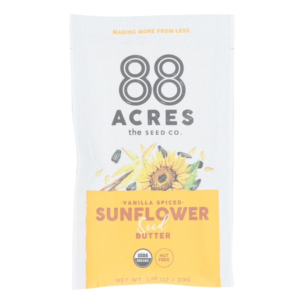 Picture of 88 Acres 2410603 1.16 oz Organic Vanilla Spice Sunflower Seed Butter