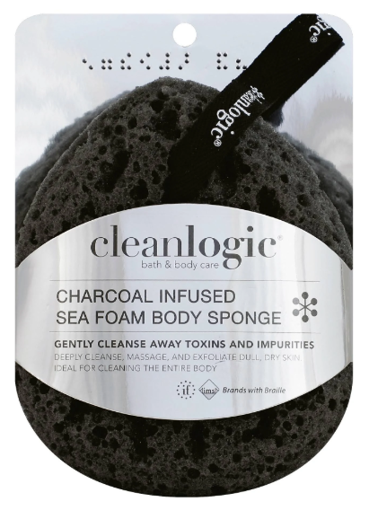 Picture of Cleanlogic 230026 Clean Logic Purifying Charcoal Mesh Bath Sponge
