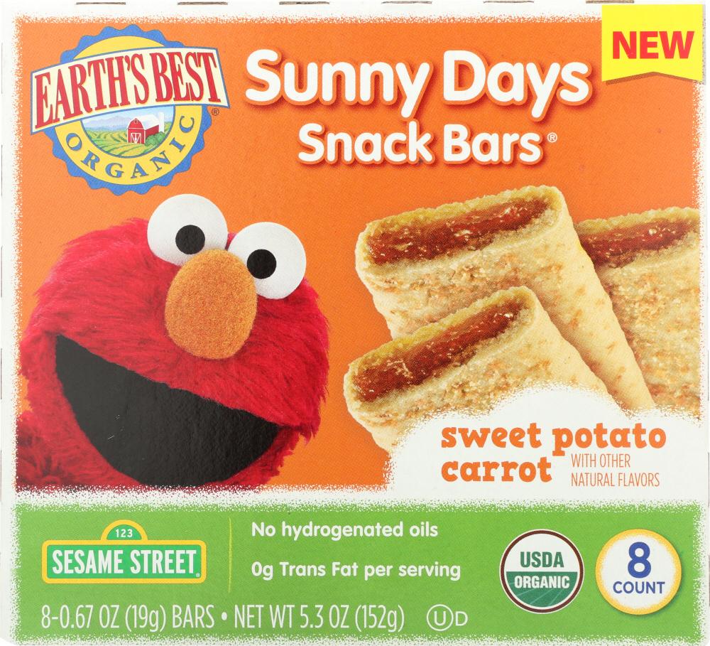 Picture of Earths Best 227285 5.3 oz Sunny Days Sweet Potato &amp; Carrot Snack Bar