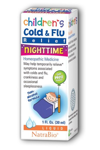 Picture of Natra-Bio 227001 1 oz Childrens Cold &amp; Flu Relief Night Time Fluid