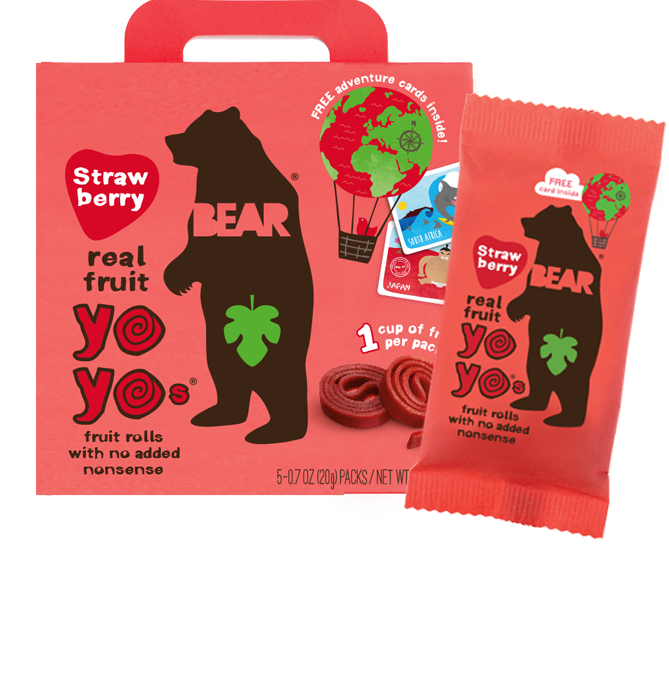 Picture of Bear 243713 0.7 oz Strawberry-Apple Real Fruit Yoyos Snack