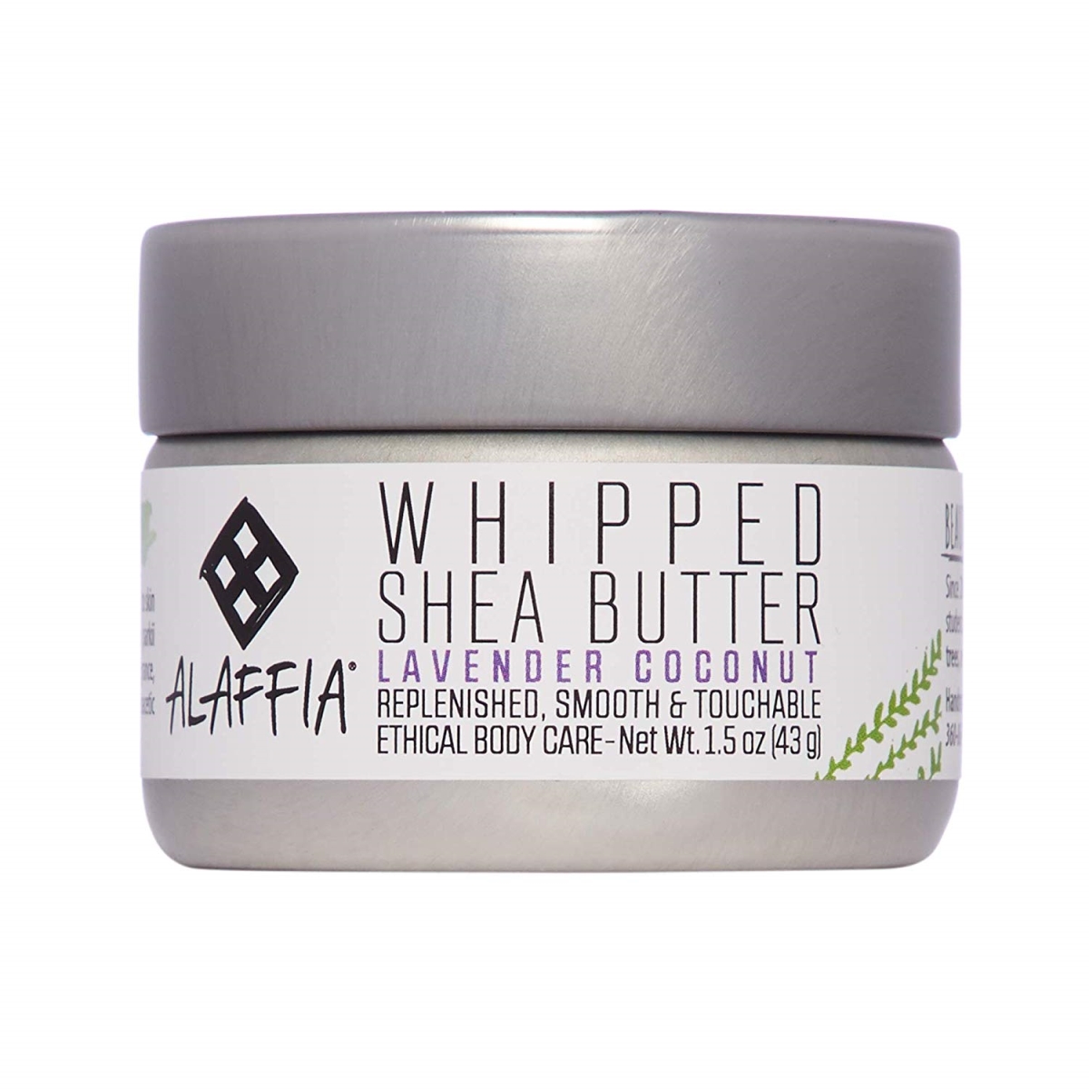 Picture of Alaffia 237688 1.5 oz Whipped Shea Butter Lavender &amp; Coconut Cream