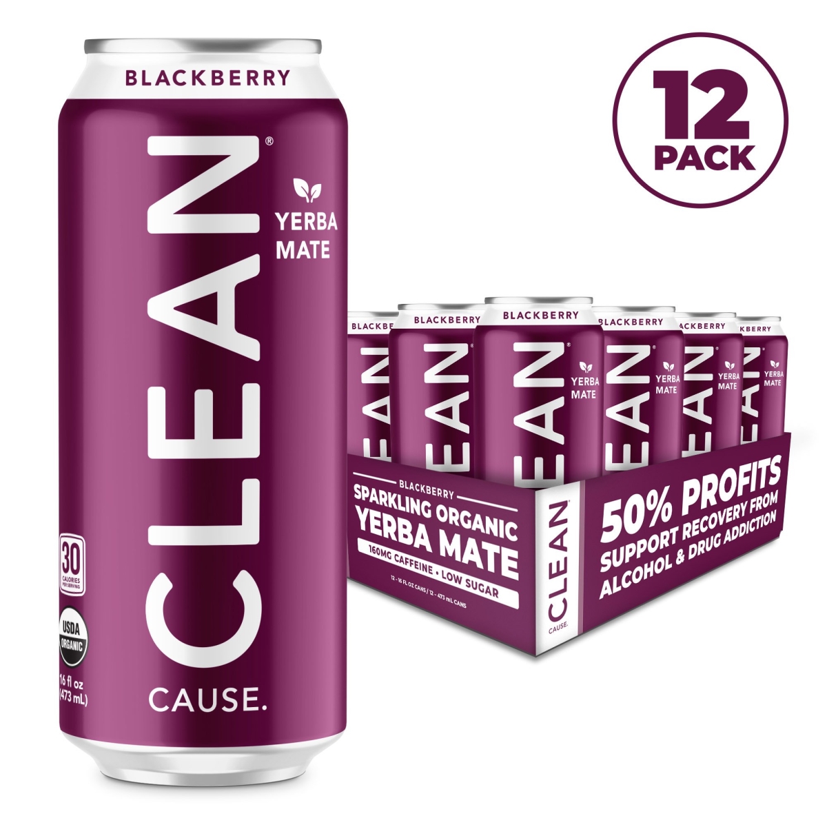 Picture of Clean Cause 240676 8.4 oz Organic Blackberry Yerba Mate