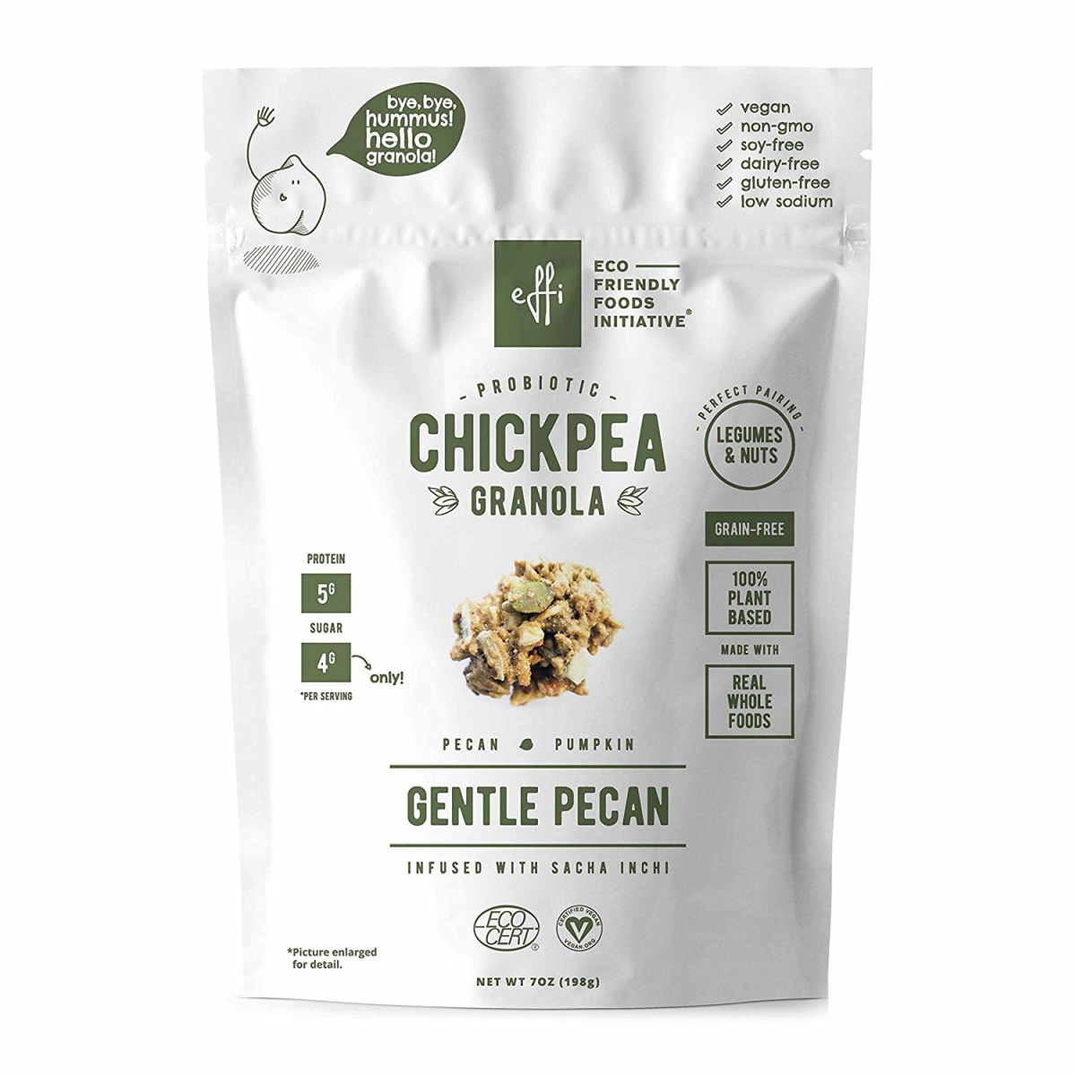 Picture of EFFi Foods 214592 7 oz Organic Grain Free Chickpea Granola Gentle Pecan