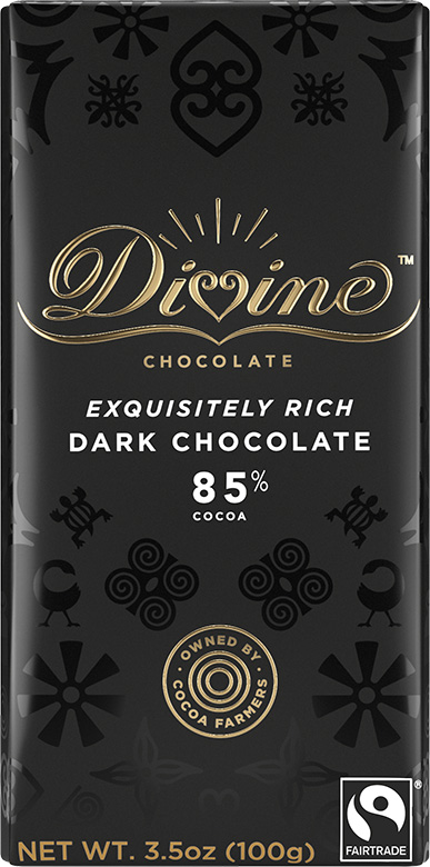 Picture of Divine Chocolate 239868 3 oz 85 Percent Dark Chocolate Bar