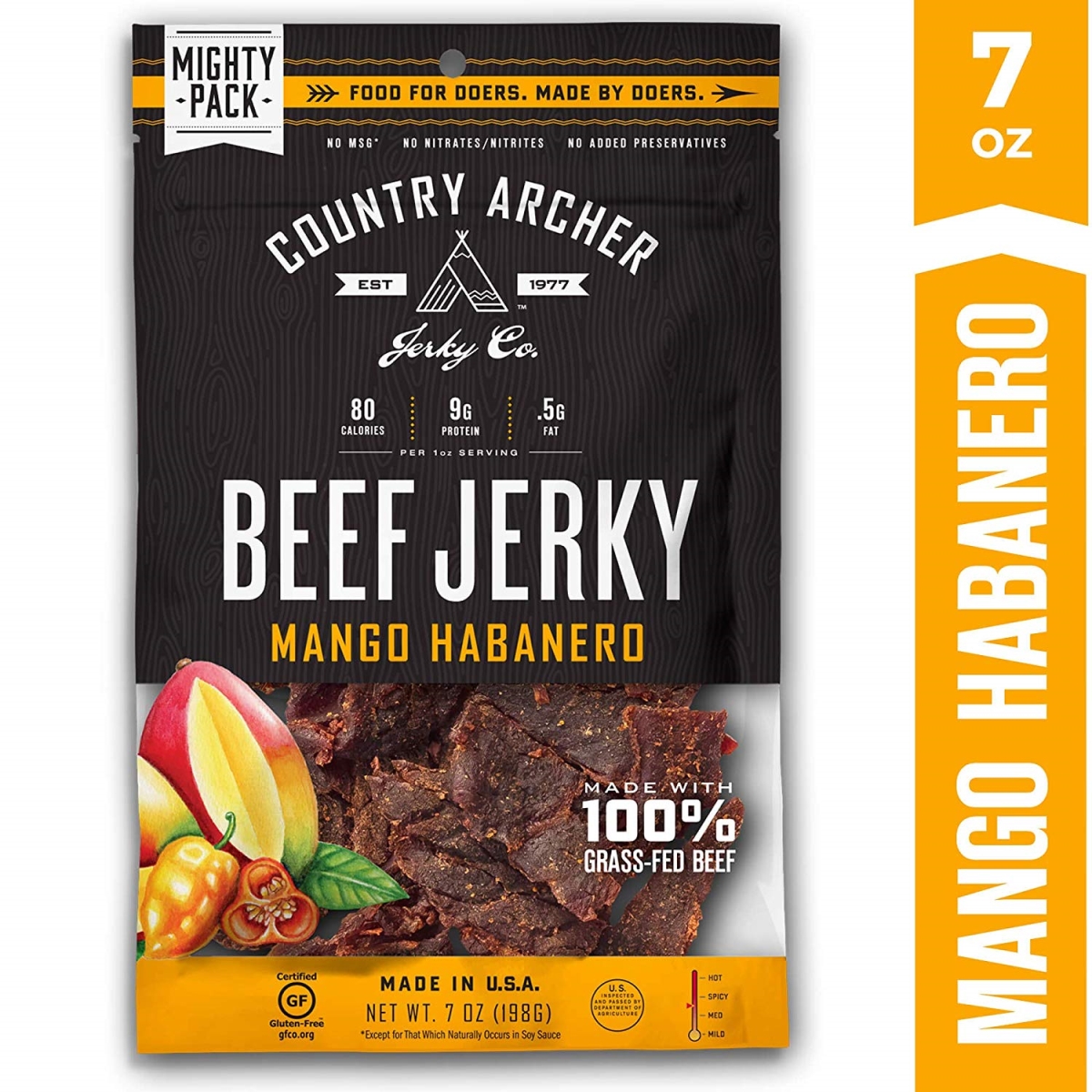Picture of Country Archer 241265 7 oz Mango Habanero Beef Jerky