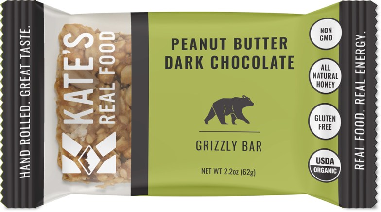2.2 oz Organic Grizzly Peanut Dark Choclate Bar - Kates Real Food 233796
