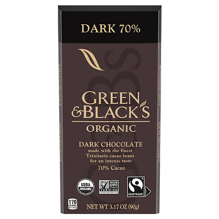 Picture of Green &amp; Blacks 244516 3.17 oz Organic 70 Percent Cacao Dark Chocolate Bar