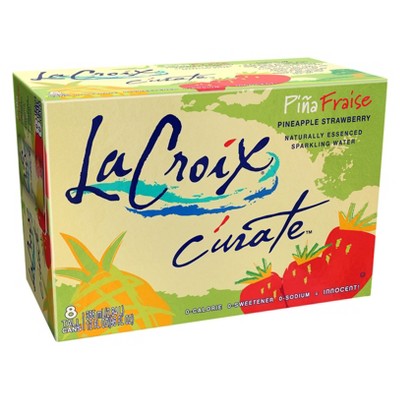 162880 12 fl oz Curate Pineapple Strawberry Sparkling Water -  Lacroix