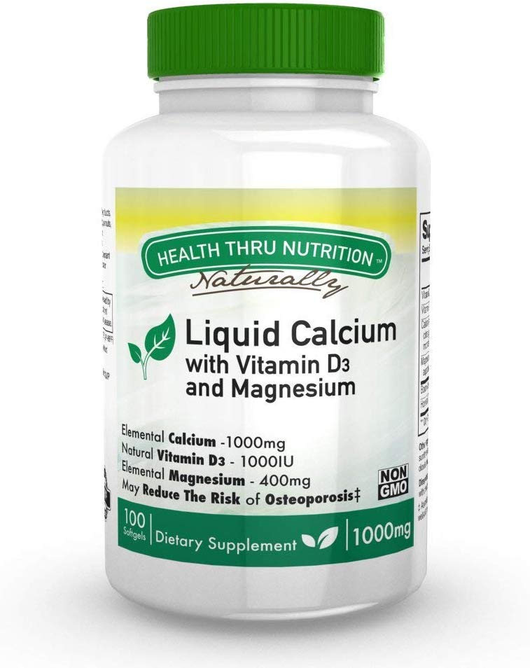 Picture of Health Thru Nutrition 236267 Calcium 1000 mg &amp; Magnesium 400 mg D3 Liquid Calcium with Magnesium Softgel