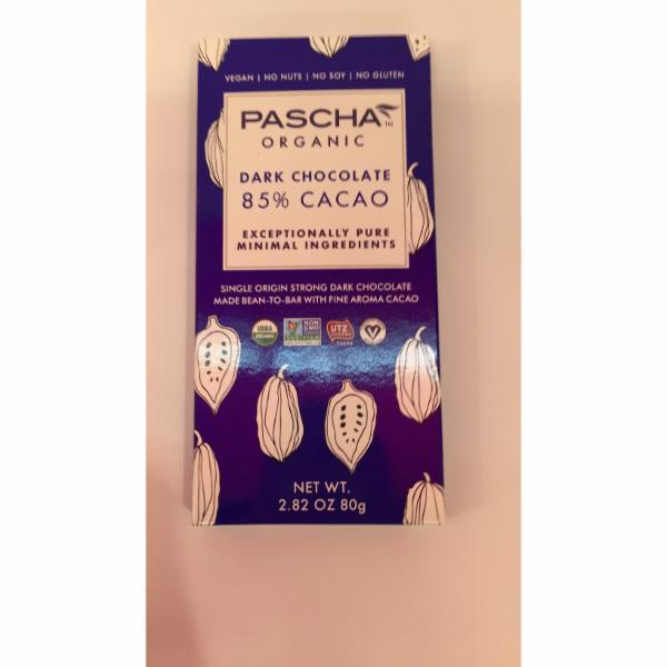 Picture of Pascha 234346 2.82 oz 85 Percent Cacao Organic Chocolate Bar
