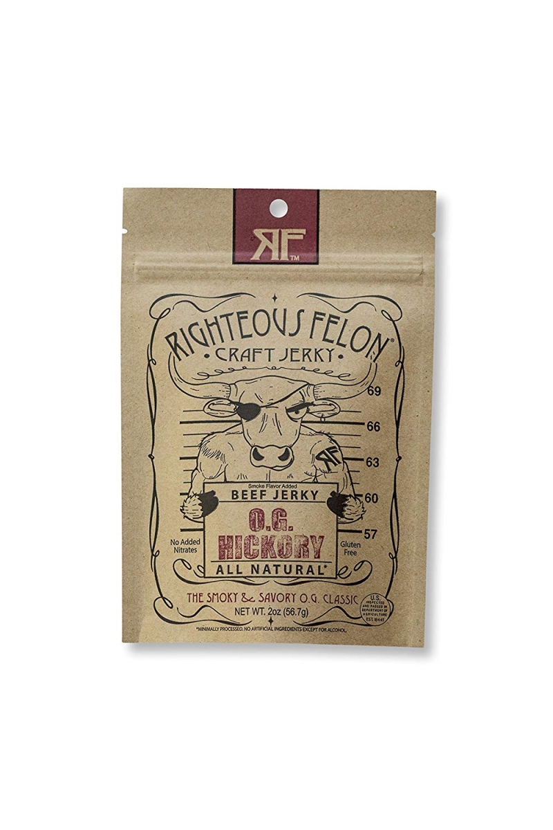 Picture of Righteous Felon Craft Jerky 203268 2 oz Hickory Beef Jerky