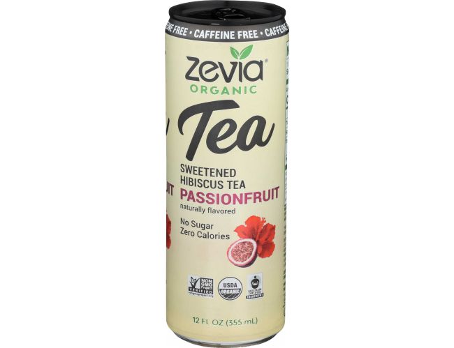 Picture of Zevia 230447 12 fl oz Organic Sweetened Hibiscus Tea&#44; Passion Fruit