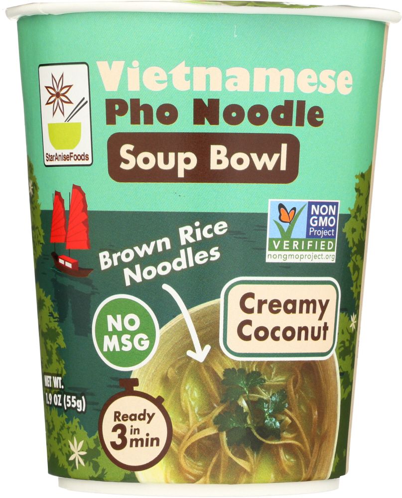 Picture of Star Anise Foods 230371 1.9 oz Pho Noodle Soup Bowl, Creamy Coconut