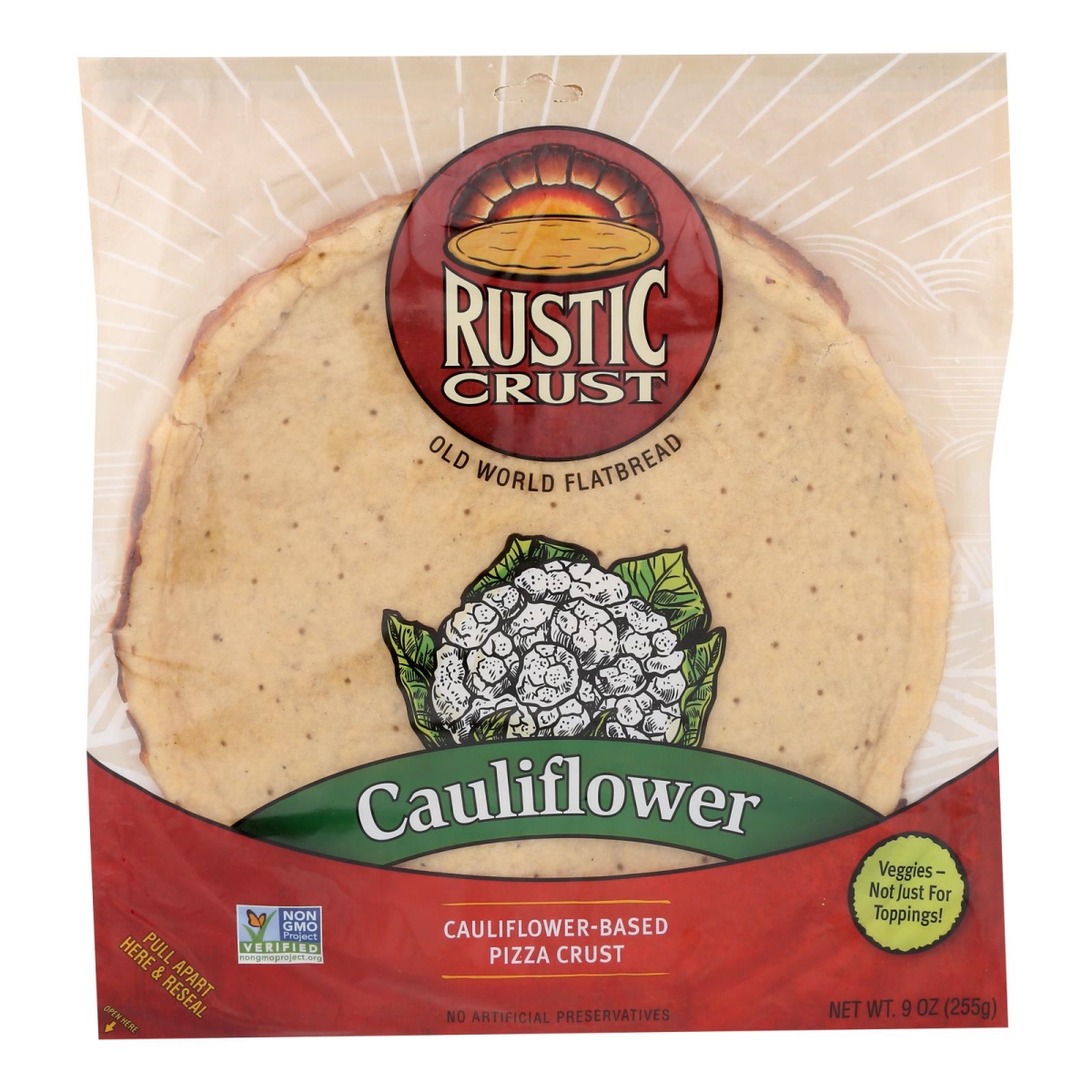 Picture of Rustic Crust 2468734 9 oz Pizza Crust Cauliflower 