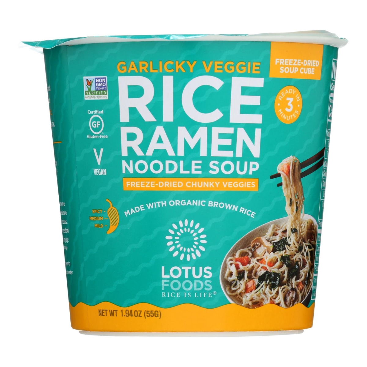 Picture of Lotus Foods 2468569 2.05 oz Vegan &amp; Garlic Rice Ramen Noodle Soup