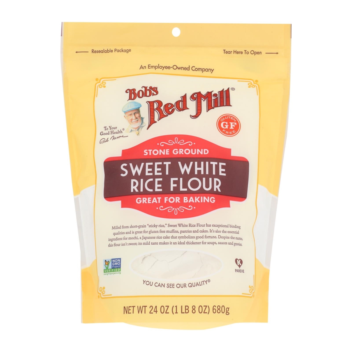 Picture of Bobs Red Mill 2486538 24 oz Flour Sweet White Gluten Free Rice