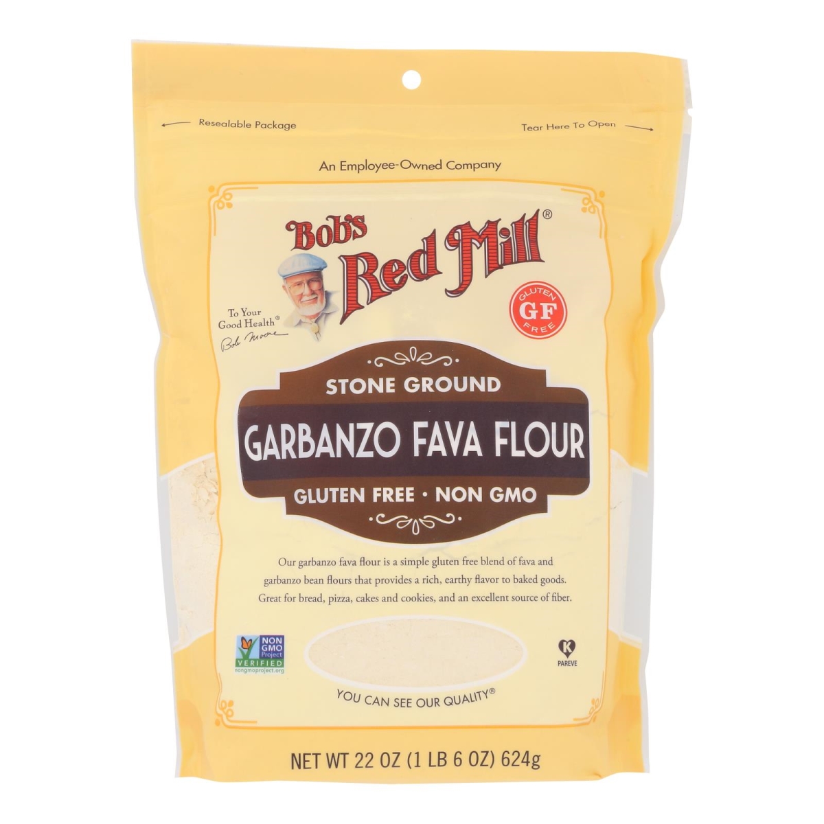 Picture of Bobs Red Mill 2486447 22 oz Gluten Free Garbanzo Fava Flour