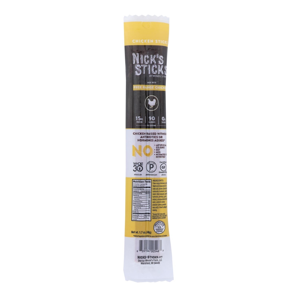 UPC 859154005467 - Nick's Sticks - Snack Stk Chicken Fr Rnge - Case Of ...