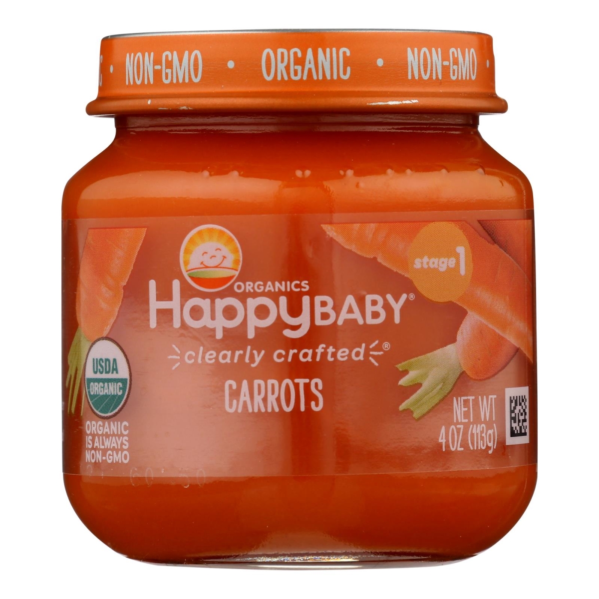 Picture of Happy Baby 2473619 4 oz Clearly Crafted Organic Stage 1 Carrots Jars