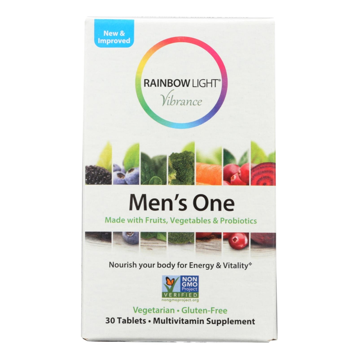 Picture of Rainbow Light 2298107 Mens One Vibrance Multivitamin With Probiotics&#44; 30 Tablets