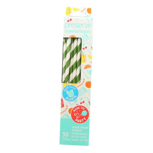 Picture of Green 2 2469641 Wrapped Jumbo Bamboo Paper Straws&#44; 500 Count 