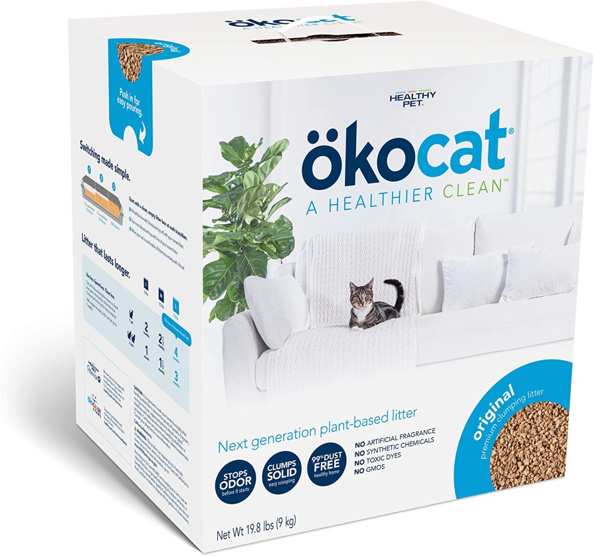Picture of Okocat 2542967 Natural Wood Clumping Cat Litter - 9.9 lbs