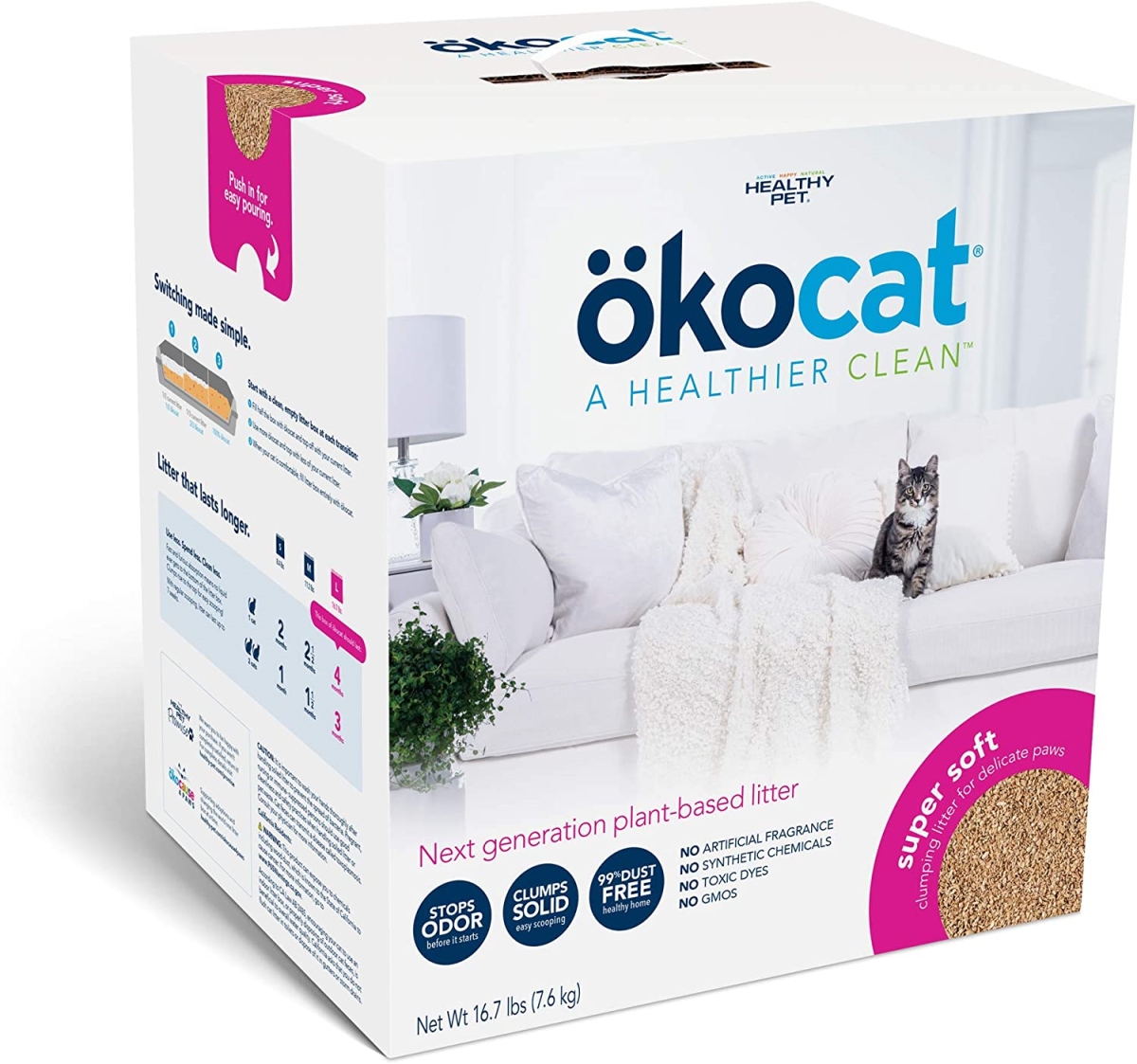 Picture of Okocat 2543023 Natural Wood Clumping Cat Litter - 1.58 lbs