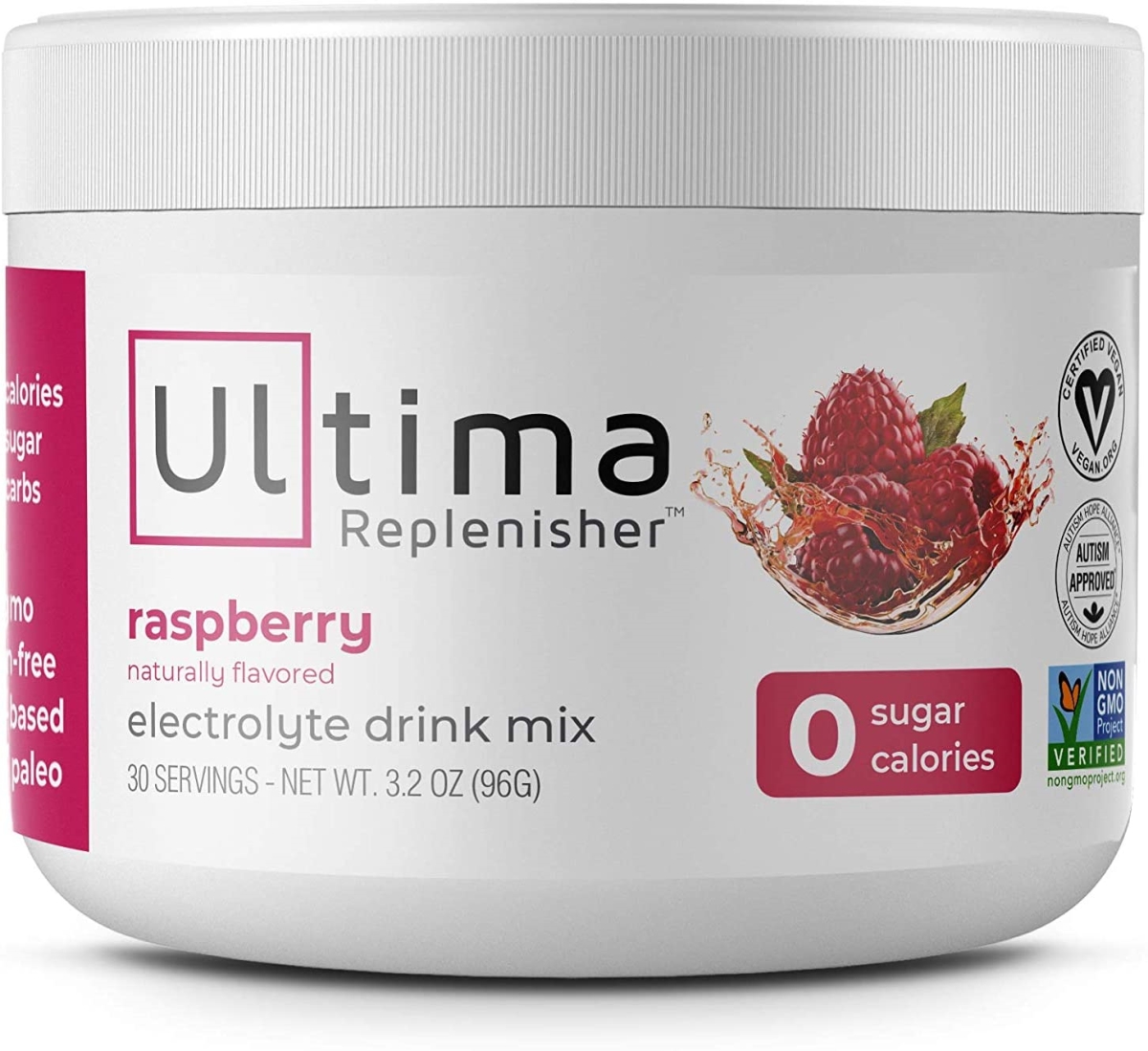 Picture of Ultima Replenisher 2510782 3.2 oz Electrolyte Hydration Raspberry Powder