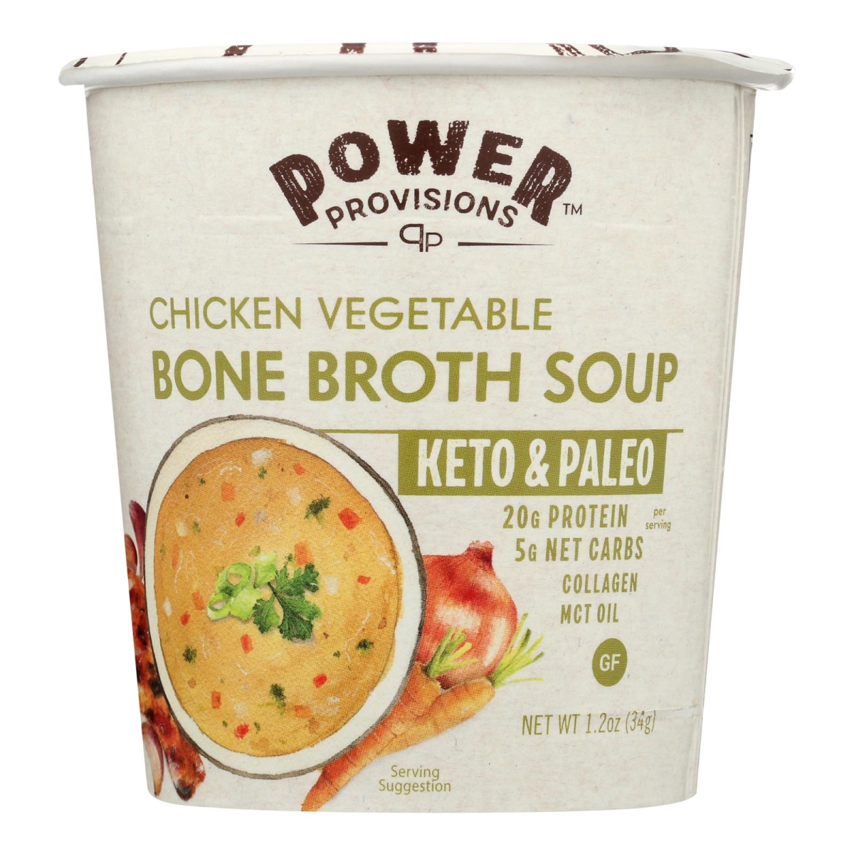 Picture of Power Provisions 2529394 1.2 oz Chicken Vegetable Bone Broth Soup
