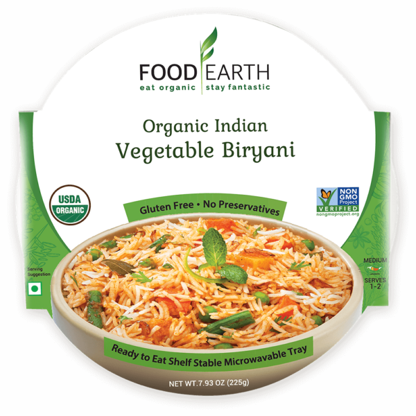 Picture of Food Earth 2481547 7.93 oz Entree Organic Indian Vegetable Biryani