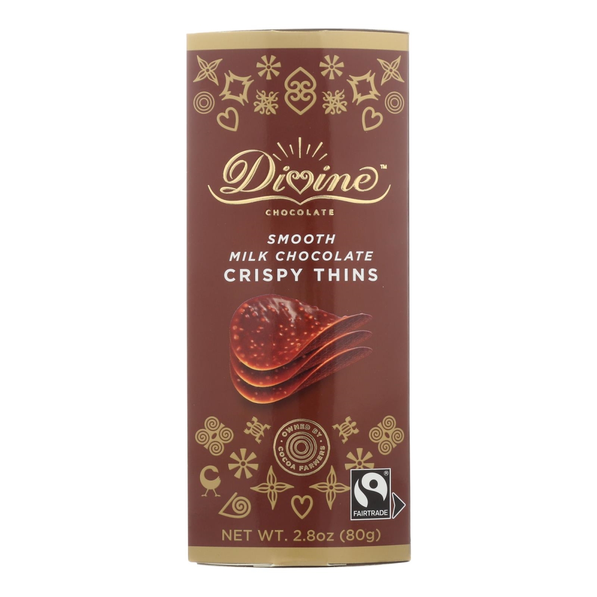 Picture of Divine 2502417 2.8 oz Crispy Thins Milk Chocolate