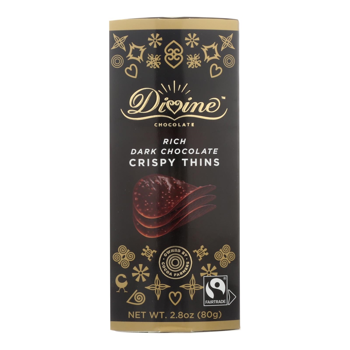Picture of Divine 2502425 2.8 oz Crispy Thins Dark Chocolate