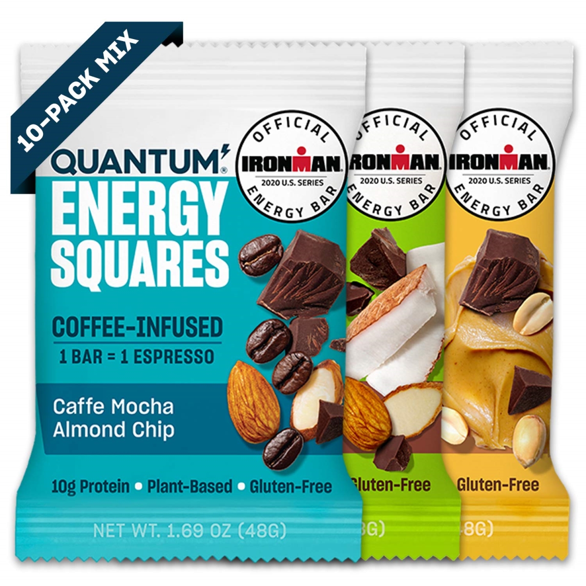 Picture of Quantum Energy Squares 2487817 1.69 oz Almond Chip Coffee Energy Coconut Bars