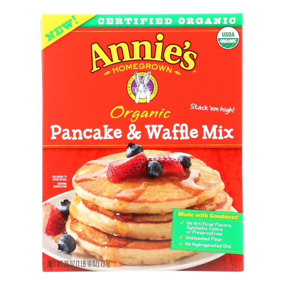Picture of Annies Homegrown 1855295 26 oz Organic Pancake &amp; Waffle Mix