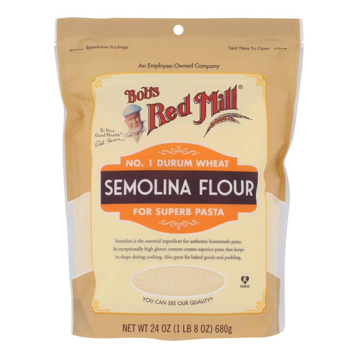 Picture of Bobs Red Mill 2597326 24 oz Flour Semolina Pasta 