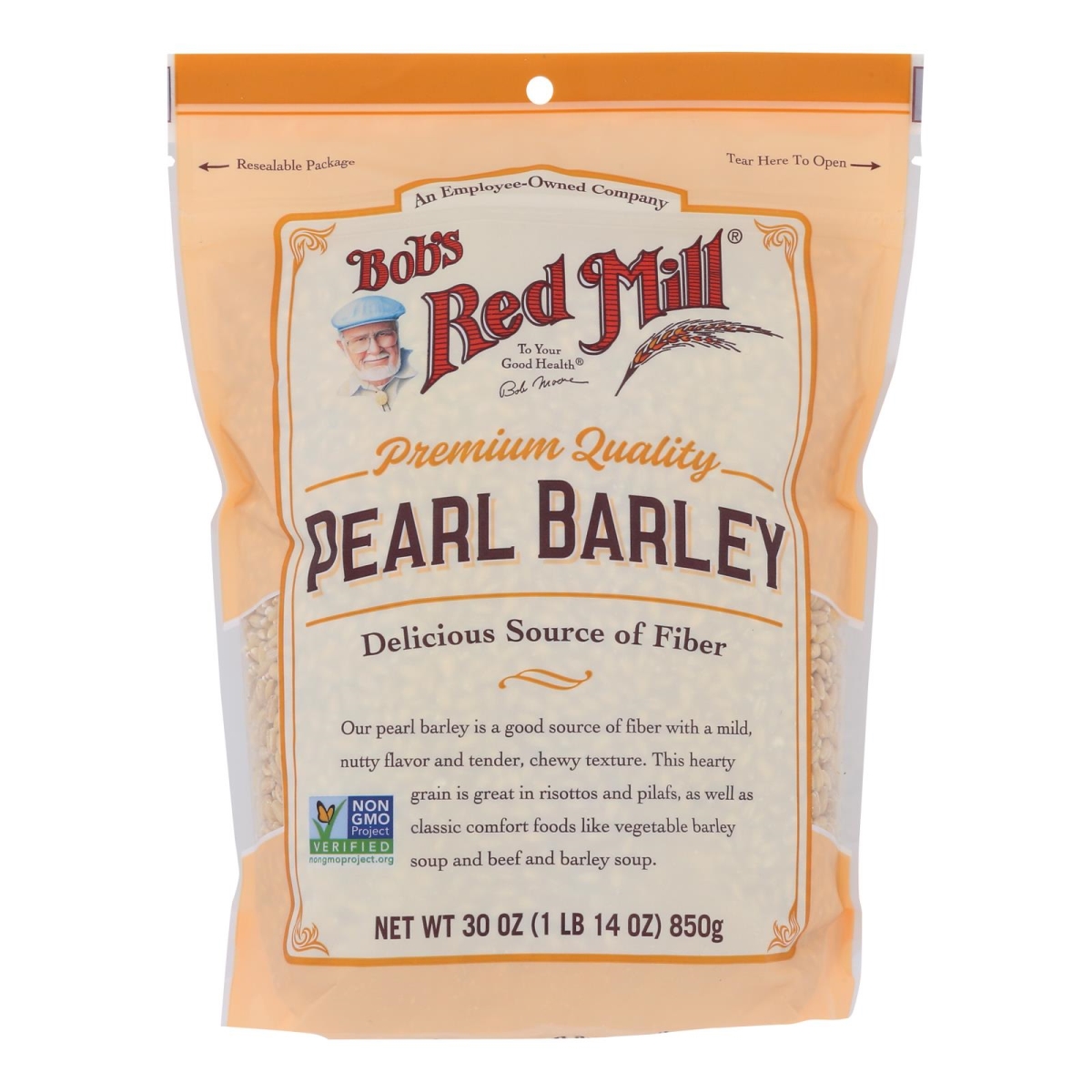 Picture of Bobs Red Mill 2597144 30 oz Barley Pearl Resealable Pouch 