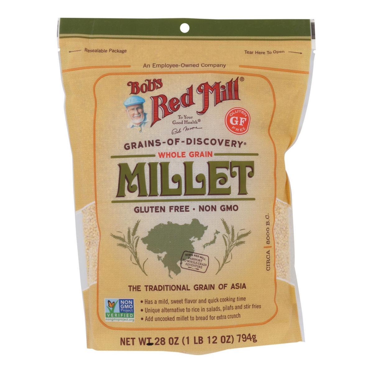 Picture of Bobs Red Mill 2597276 28 oz Gluten Free Whole Grain Millet 