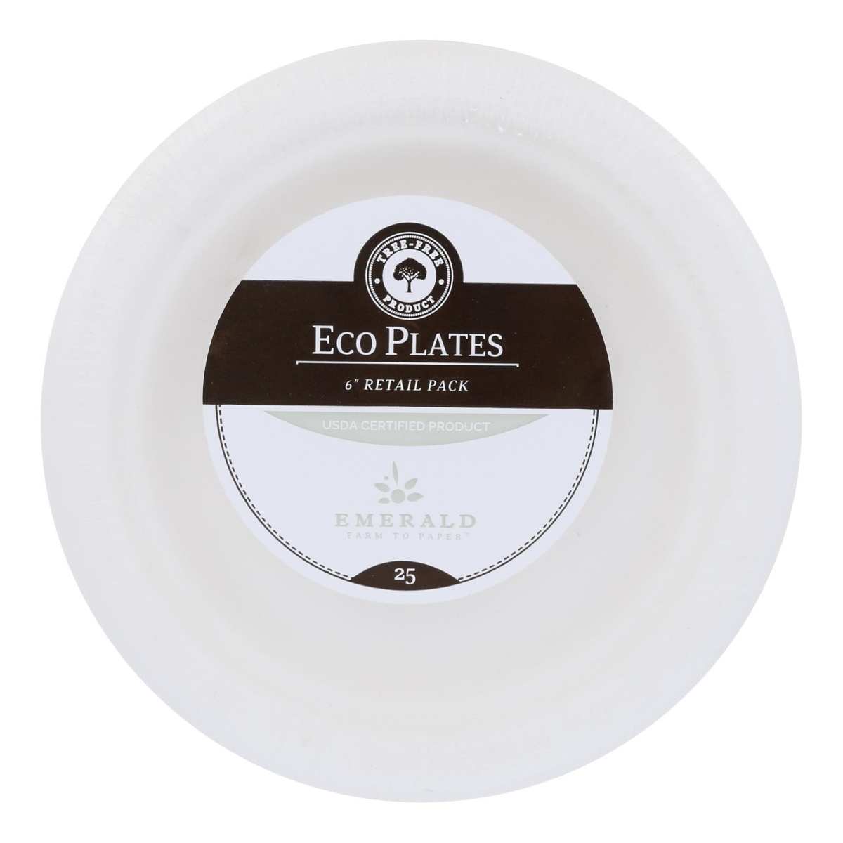 Picture of Emerald Brand 2595619 6 in. Compostable Plates  - 25 Count